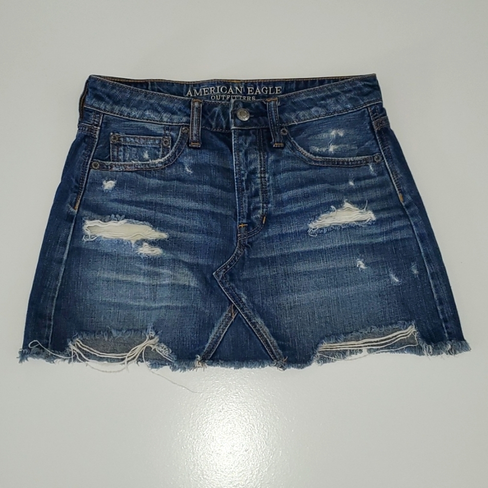 American Eagle hi Rise Festival Mini Skirt Denim